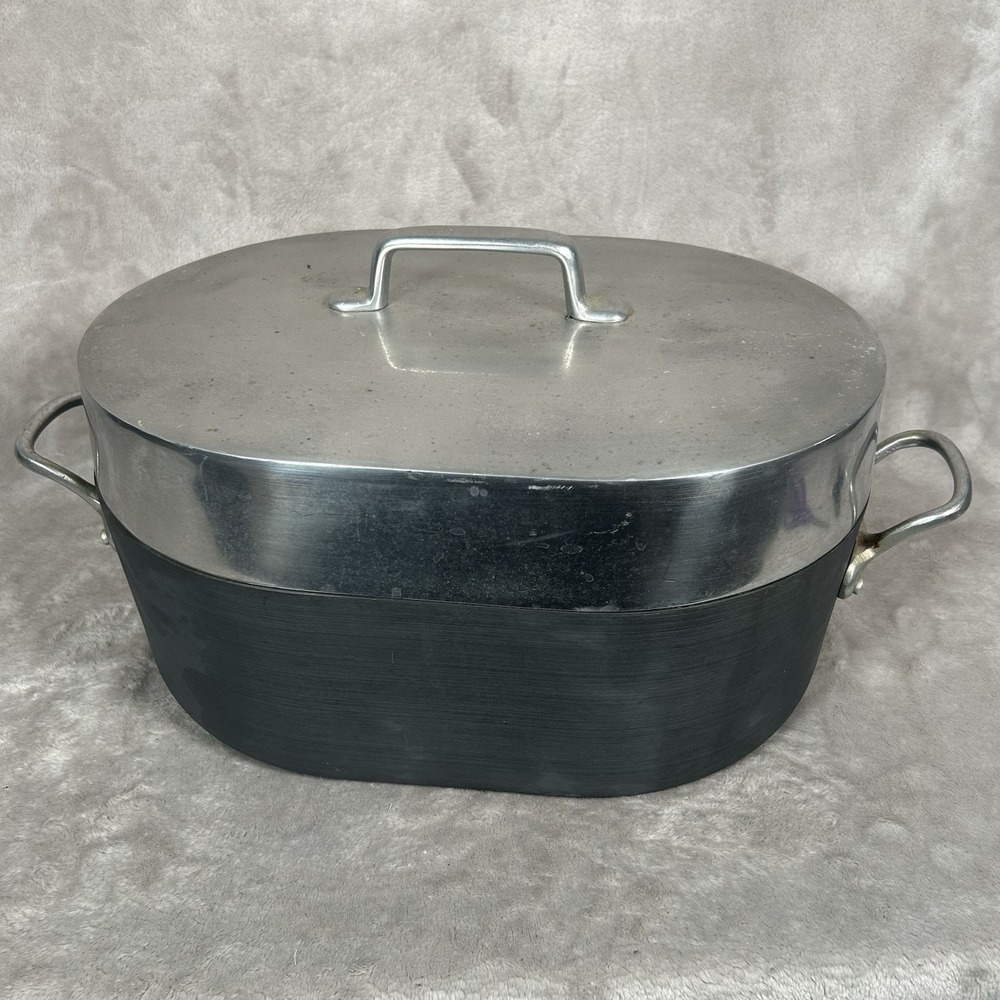 Vintage Magnalite GHC 15.5” Oval Roaster Dutch Oven with Lid Trivet Made In USA